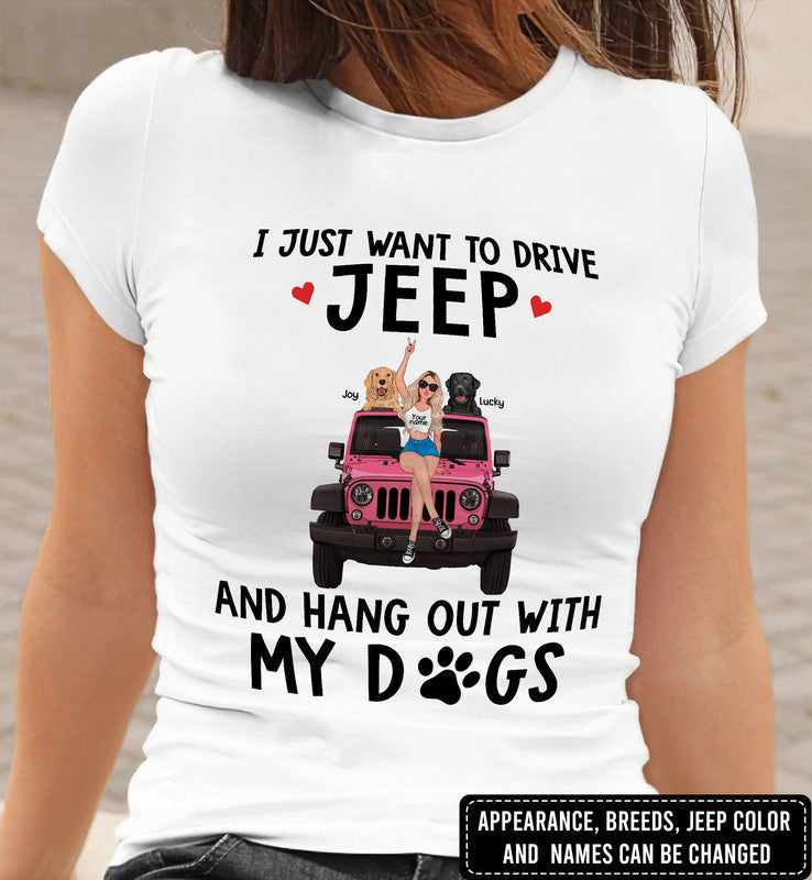 Custom JP Tee Shirts I Just Want To Drive My JP and Hang Out With My Dogs CTM Youth Custom - Printyourwear
