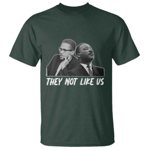 Malcolm X and MLK T Shirt They Not Like Us TS02 Dark Forest Green Print Your Wear