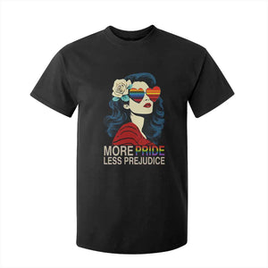 More Pride Less Prejudice T Shirt For Kid Retro Pride Month LGBTQ Feminist TS02 Black Print Your Wear