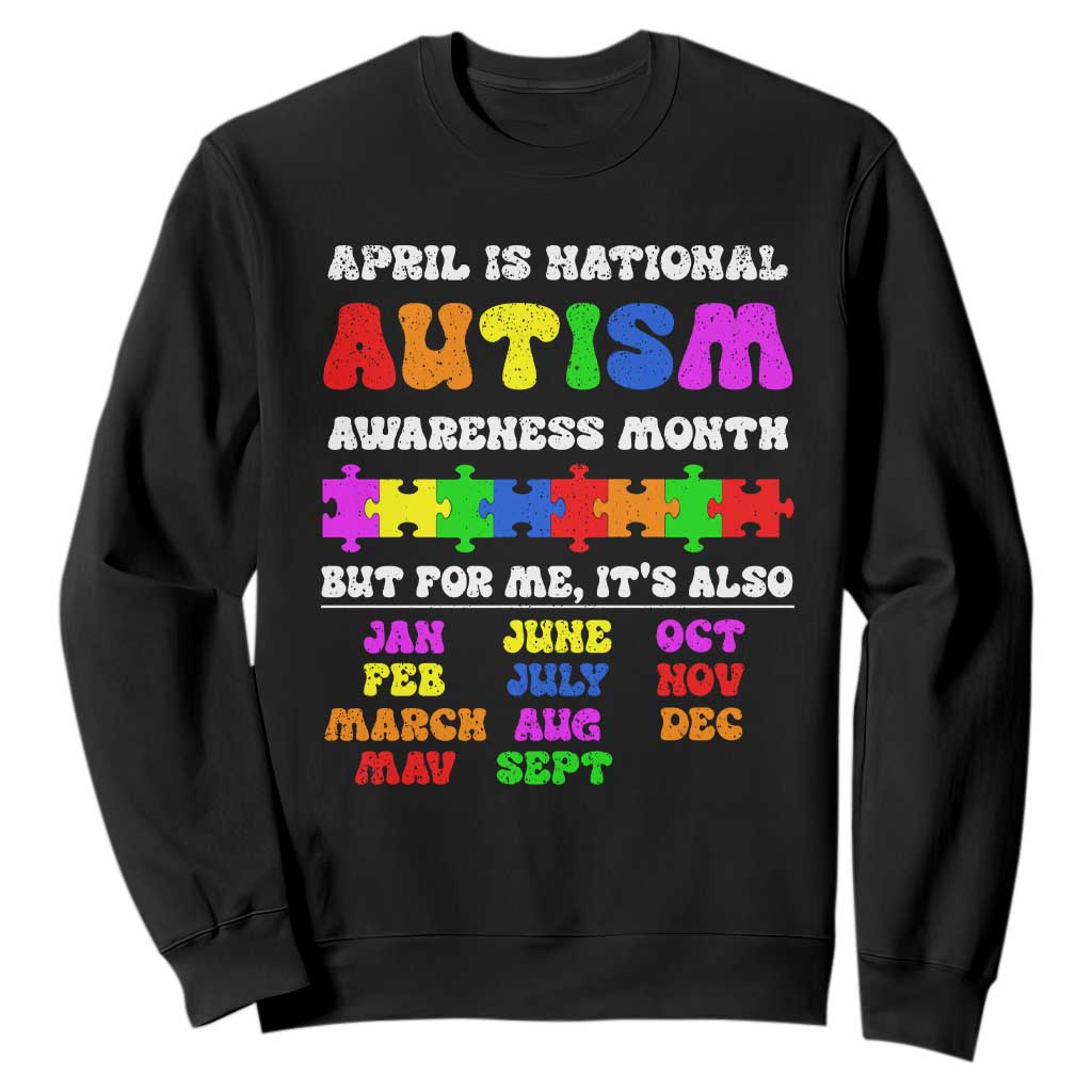 National Autism Awerness Month Sweatshirt Autistic Kids Gift TS10 Black Print Your Wear