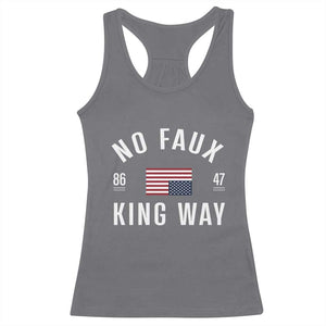No Kings in America Racerback Tank Top US Flag Upside Down TS10 Charcoal Print Your Wear