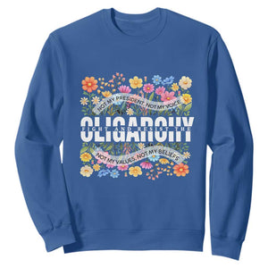 Not My President Subtle Floral Sweatshirt Not My Voice Values Beliefs TS02 Royal Blue Print Your Wear