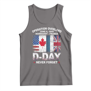 Operation Overlord D Day Normandy France WWII Never Forget Tank Top TS11 Deep Heather Print Your Wear