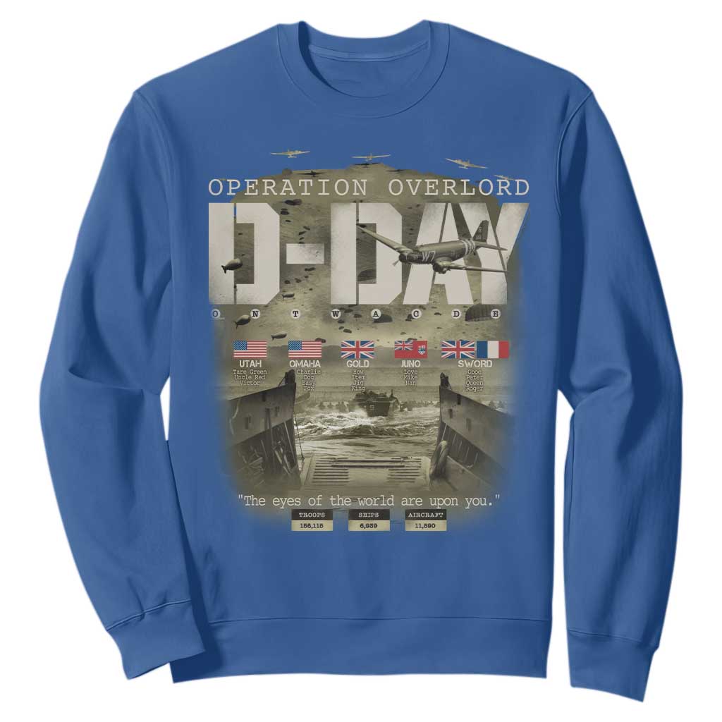 Operation Overlord D Day Normandy WWII Sweatshirt TS11 Royal Blue Print Your Wear