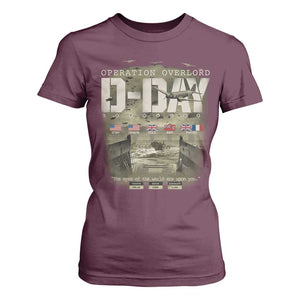 Operation Overlord D Day Normandy WWII T Shirt For Women TS11 Maroon Print Your Wear