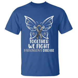 Parkinson's Awareness T Shirt We Fight Together Support Squad Gray Ribbon Butterfly TS02 Royal Blue Print Your Wear