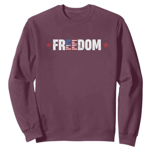 Patriotic Sweatshirt Freedom American Flag 4th of July TS10 Maroon Print Your Wear