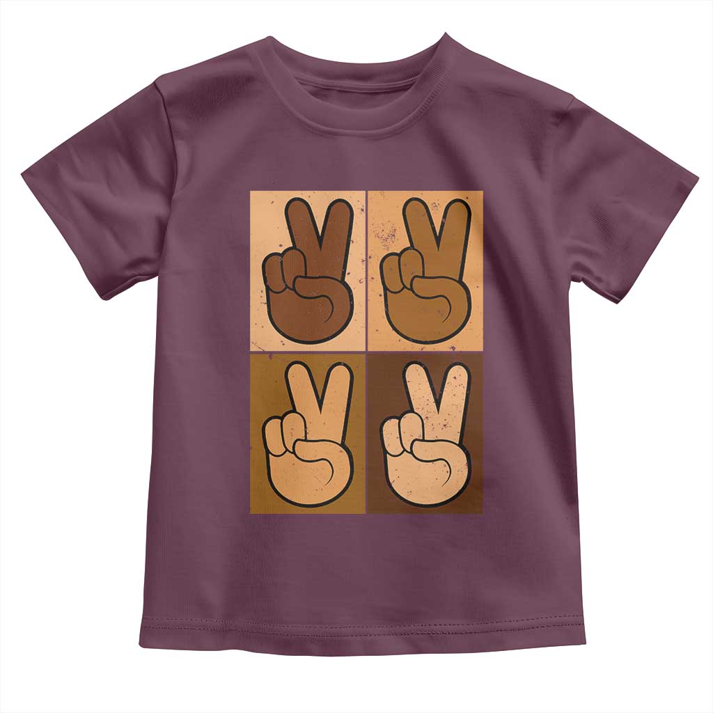 Peace Sign Equality for All Toddler T Shirt Peace Out V Fingers Hand Equal Rights TS10 Maroon Print Your Wear
