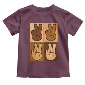 Peace Sign Equality for All Toddler T Shirt Peace Out V Fingers Hand Equal Rights TS10 Maroon Print Your Wear