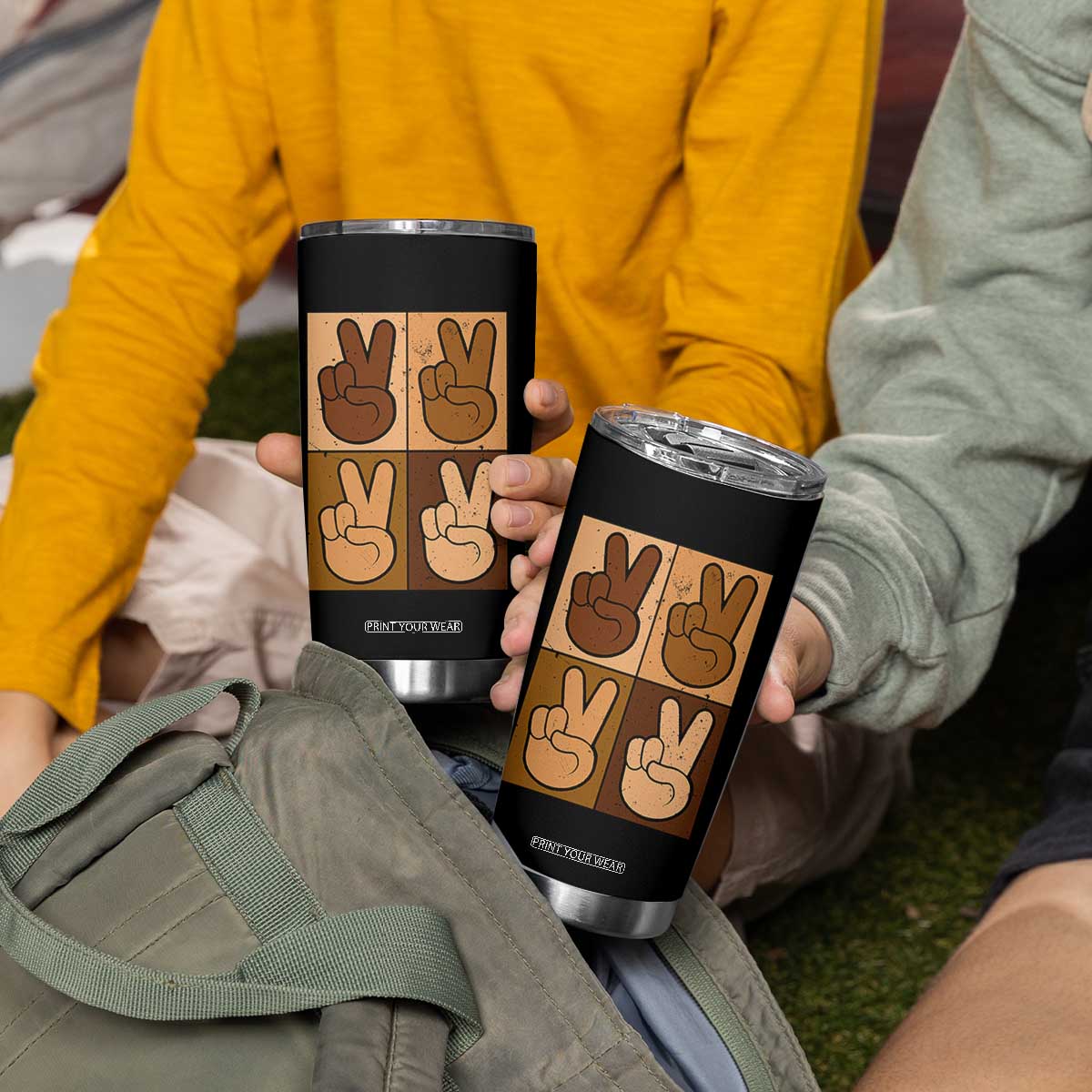 Peace Sign Equality for All Tumbler Cup Peace Out V Fingers Hand Equal Rights TS10 Print Your Wear