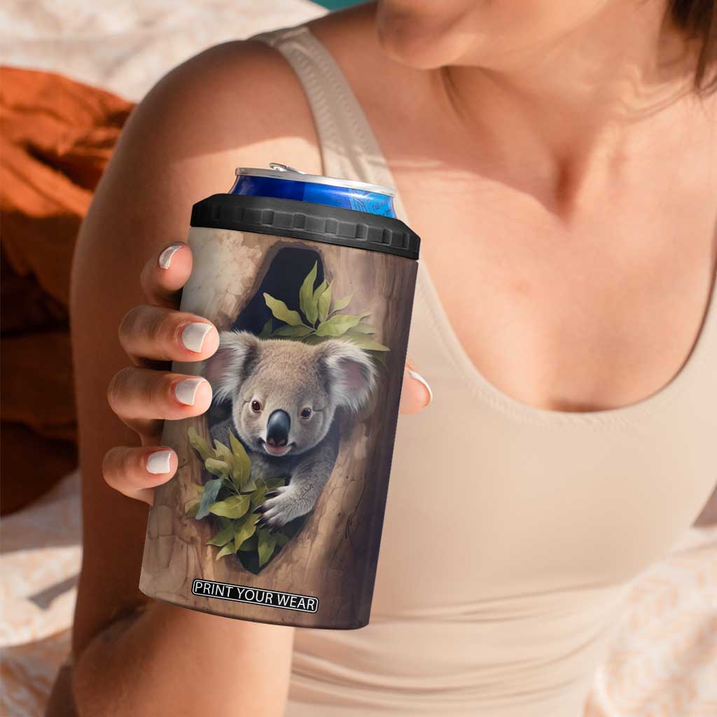 Personalized Koala Sitting in Tree 4 in 1 Can Cooler Tumbler with Nature Scene TS04 Print Your Wear