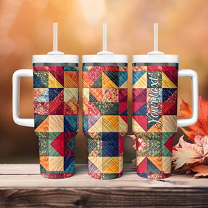 Personalized Quilting Fabric Pattern Tumbler With Handle with Sewing Theme Design TS04 Print Your Wear