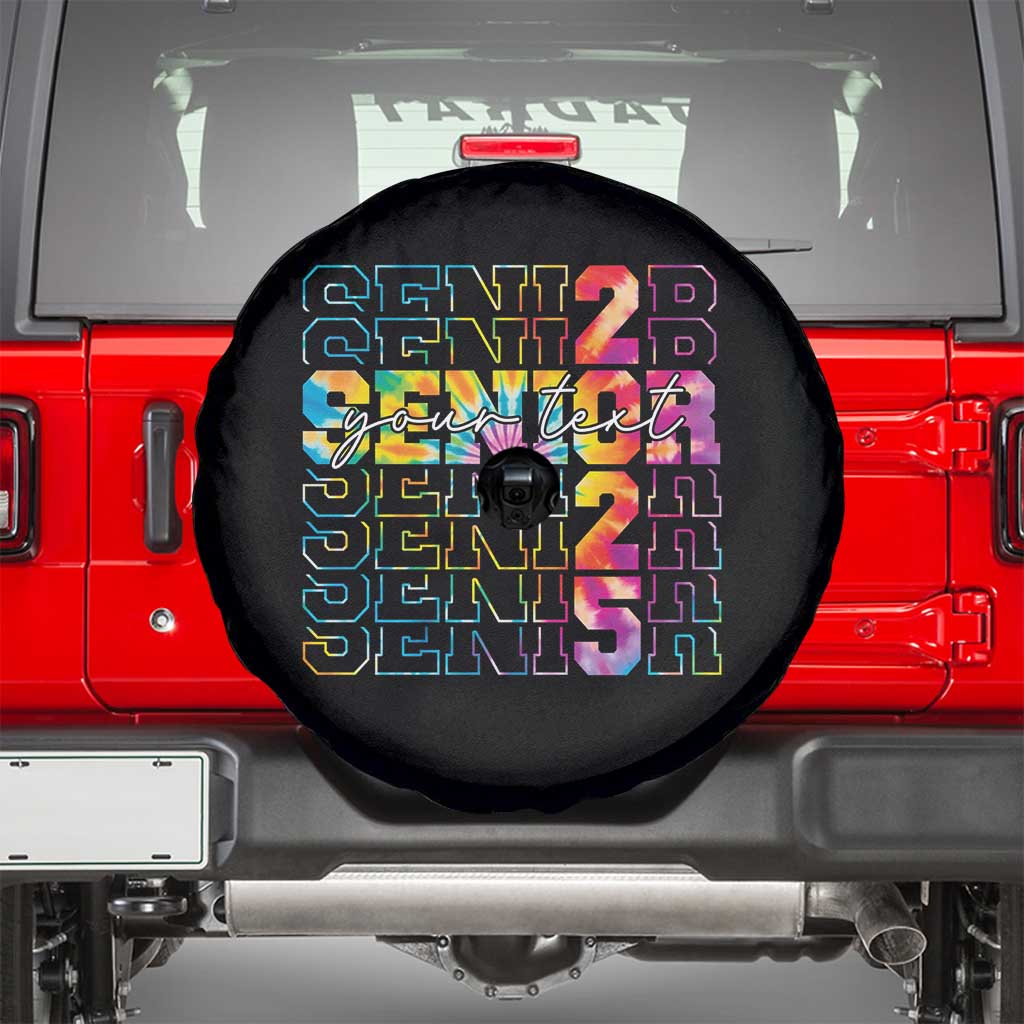 Personalized Senior 2025 Spare Tire Cover Custom Text Class Of 2025 Graduation TS11 Black Print Your Wear