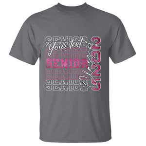 Personalized Senior 2025 T Shirt Custom Text Class Of 2025 Graduation Glitter Print TS11 Charcoal Print Your Wear