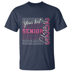 Personalized Senior 2025 T Shirt Custom Text Class Of 2025 Graduation Glitter Print TS11 Navy Print Your Wear