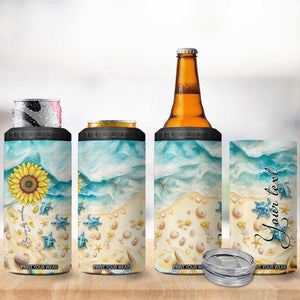 Personalized Turtle 4 in 1 Can Cooler Tumbler with Artistic Oceanic Theme Design TS04 Print Your Wear