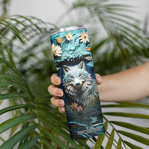 Personalized Wolf Skinny Tumbler with Paper Quilling Art Design TS04 Print Your Wear