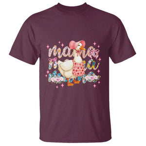 Pink Floral Mama Goose T Shirt Retro Botanical Mom Mothers Day TS02 Maroon Print Your Wear