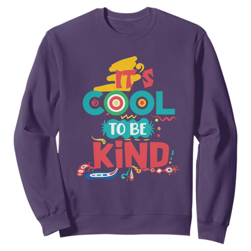 Pink Shirt Day Sweatshirt It's Cool To Be Kind Anti Bullying Choose Kindness TS02 Purple Print Your Wear