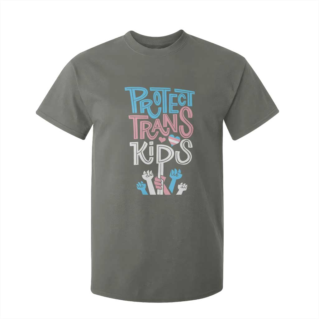 Protect Trans Kids T Shirt For Kid Transgender Pride Social Justice TS10 Military Green Print Your Wear