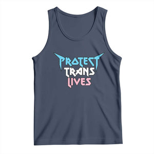 Protect Trans Lives Tank Top Heavy Metal TS10 Navy Print Your Wear