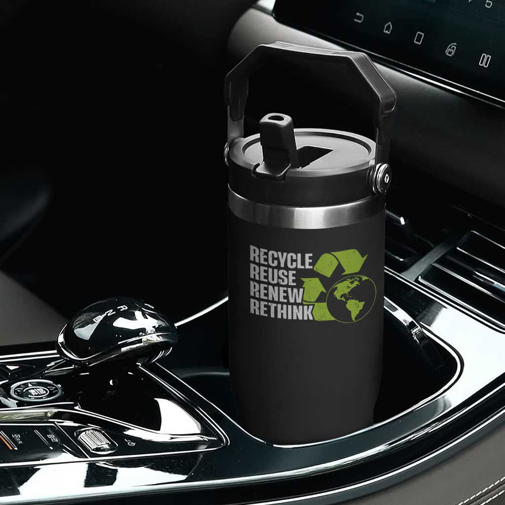 Recycle Reuse Renew Rethink Environmental Activism Flip Straw Tumbler TS11 Print Your Wear