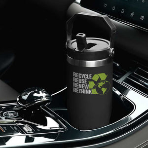 Recycle Reuse Renew Rethink Environmental Activism Flip Straw Tumbler TS11 Print Your Wear