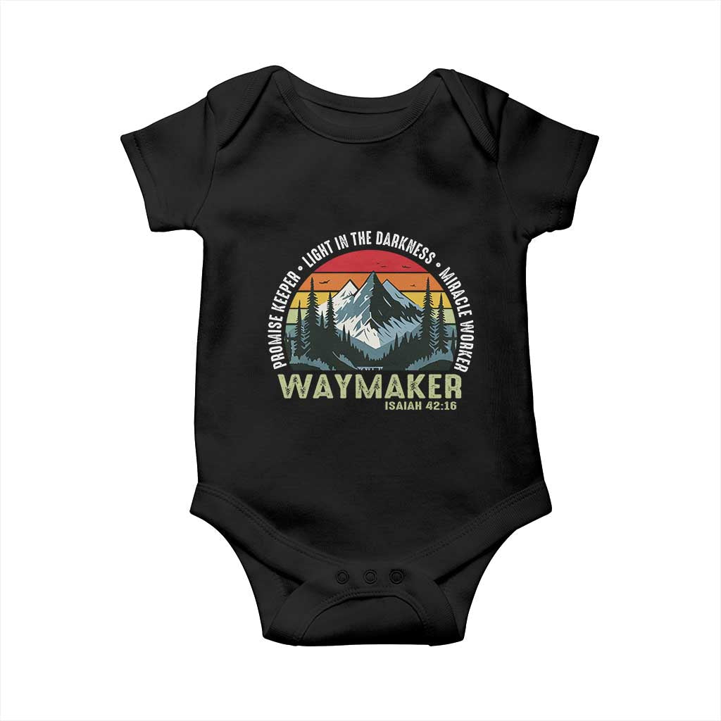 Religious Christian Waymaker Baby Onesie Promise Keeper Light In The Darkness Miracle Worker TS11 Black Print Your Wear