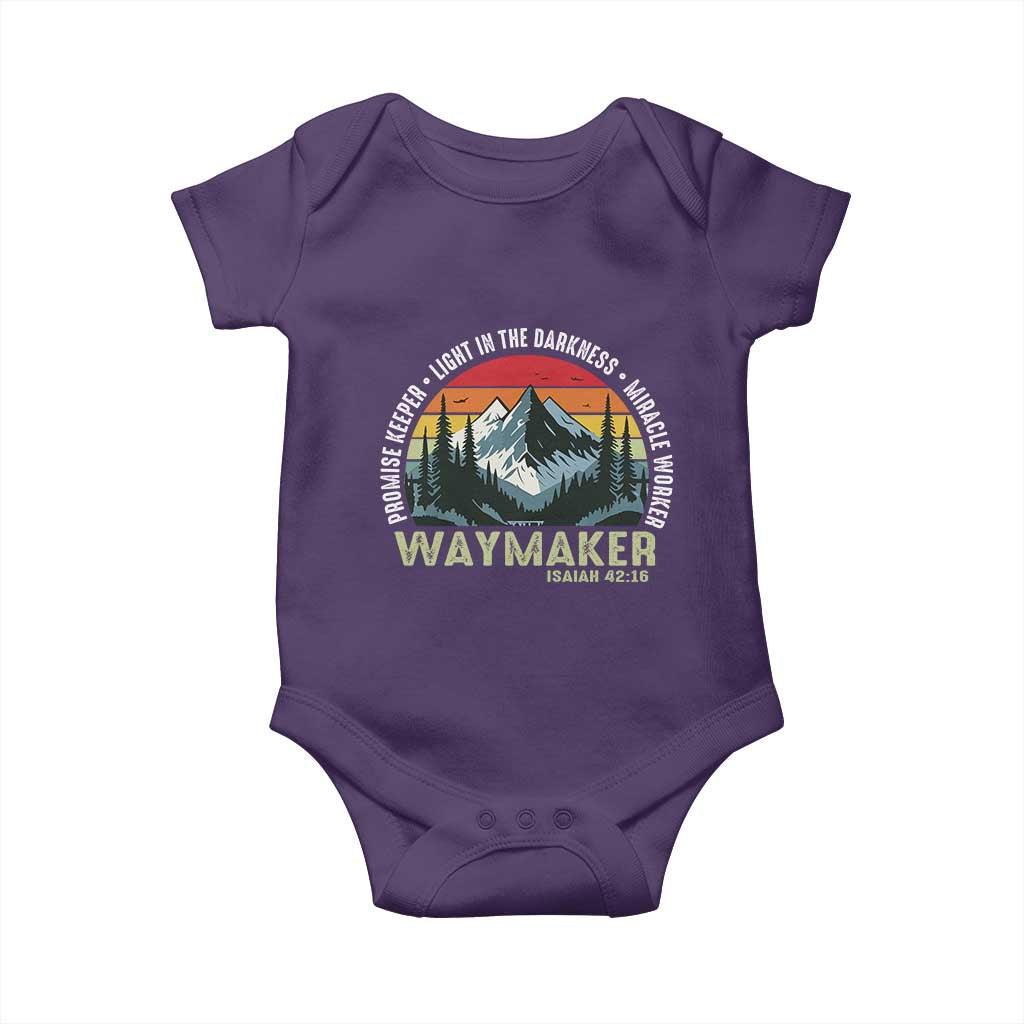 Religious Christian Waymaker Baby Onesie Promise Keeper Light In The Darkness Miracle Worker TS11 Purple Print Your Wear