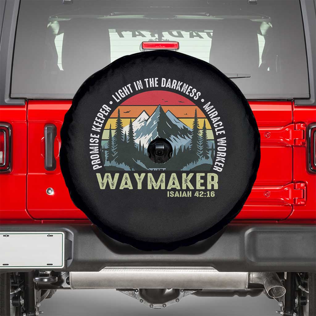 Religious Christian Waymaker Spare Tire Cover Promise Keeper Light In The Darkness Miracle Worker TS11 Black Print Your Wear