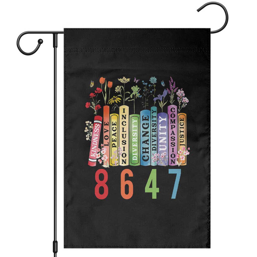 Retro 8647 Garden Flag Equal Rights Book Flower Feminist Women Rights TS10 Black Print Your Wear