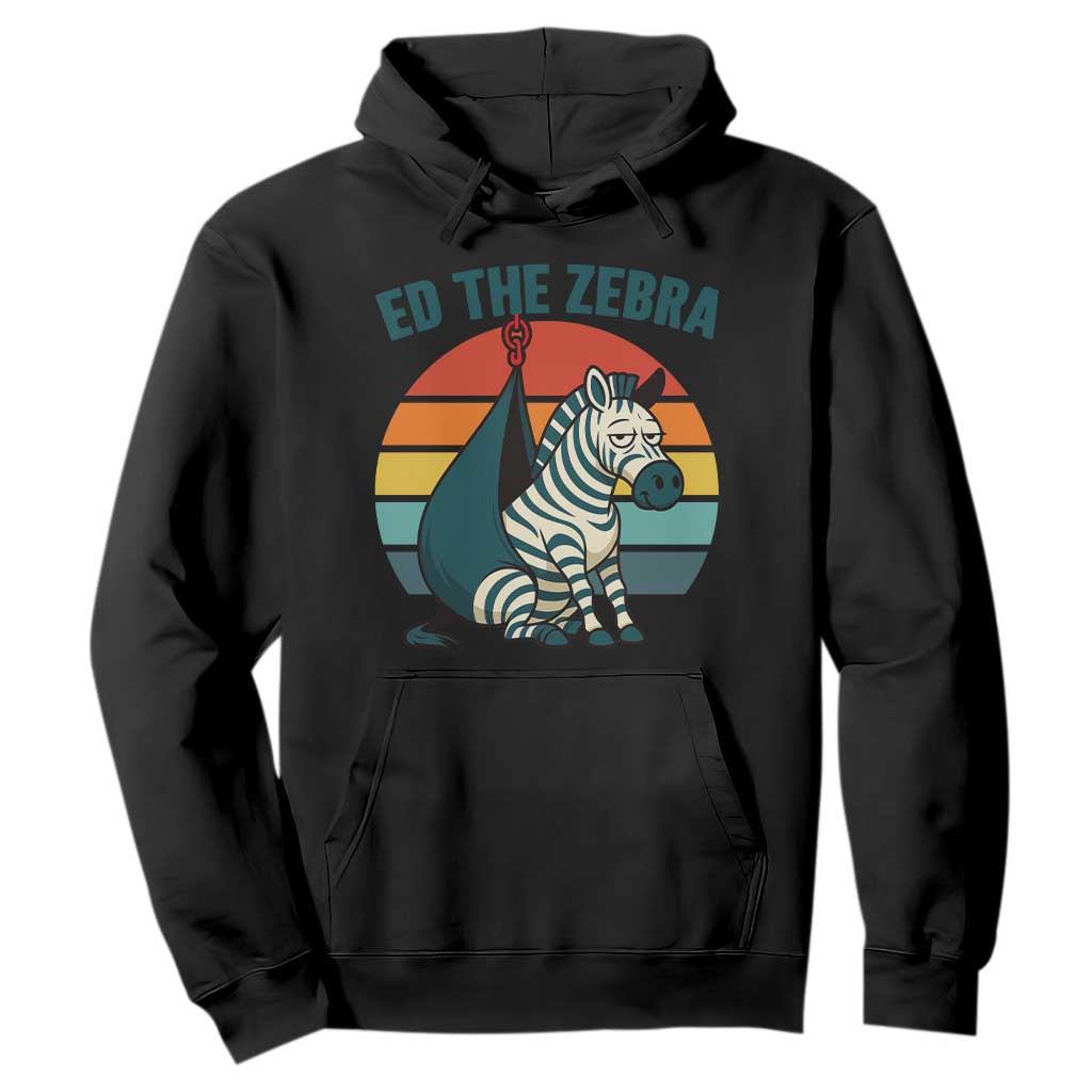 Retro Ed the Zebra Meme Hoodie Funny Viral Escape Animal Helicopter Rescue TS02 Black Print Your Wear