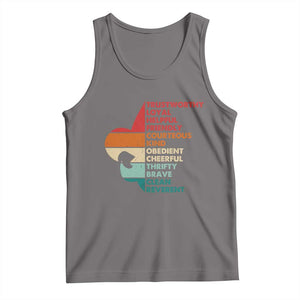 Retro Scout Law Values Tank Top Vintage Fleur-de-Lis TS02 Deep Heather Print Your Wear