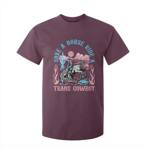 Save A Horse Ride A Trans Cowboy T Shirt For Kid Transgender Trans Pride LGBTQ TS10 Maroon Print Your Wear