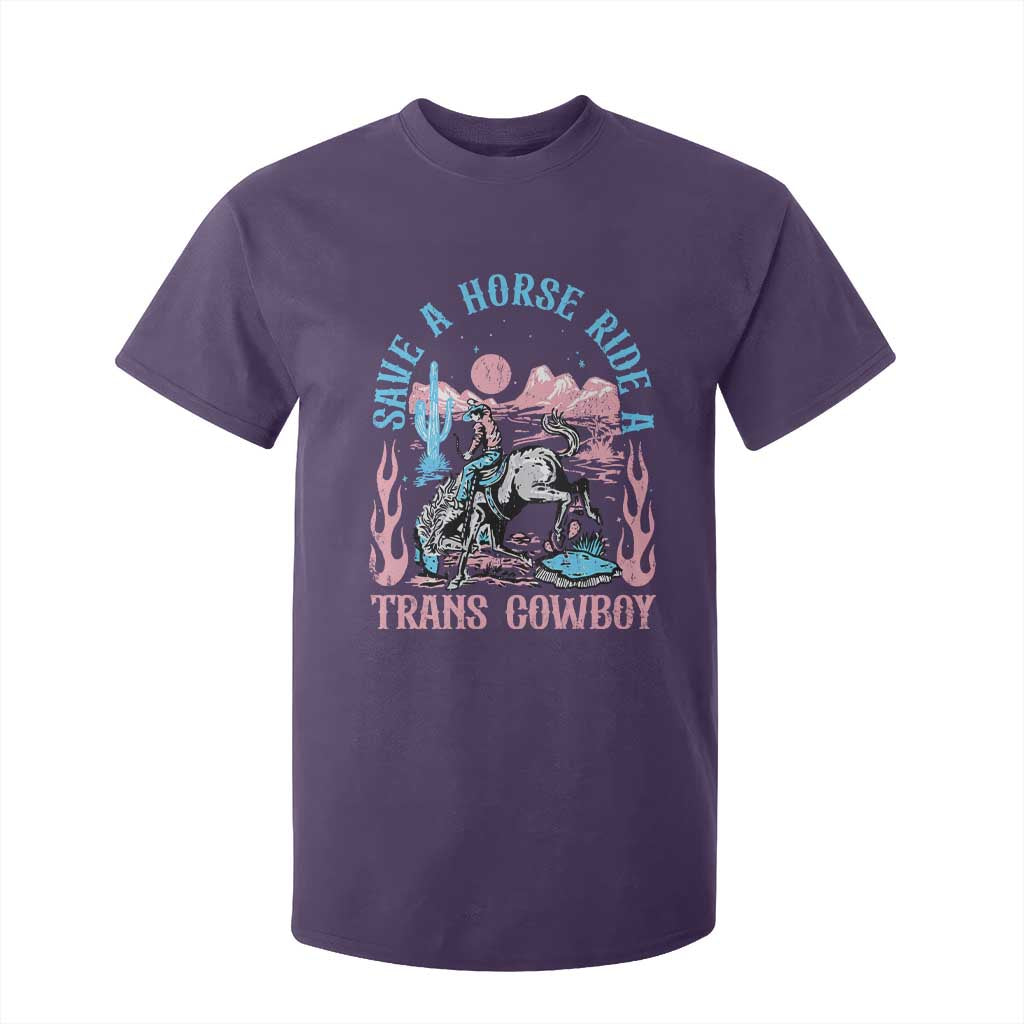 Save A Horse Ride A Trans Cowboy T Shirt For Kid Transgender Trans Pride LGBTQ TS10 Purple Print Your Wear