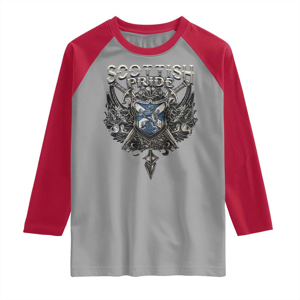Scottish Pride Celtic Scotland Lion Rampant Raglan Shirt TS11 Sport Gray Red Print Your Wear