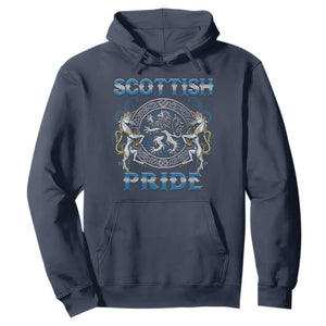 Scottish Pride Hoodie Lion Rampant Unicorns Scottish Flag TS11 Navy Print Your Wear