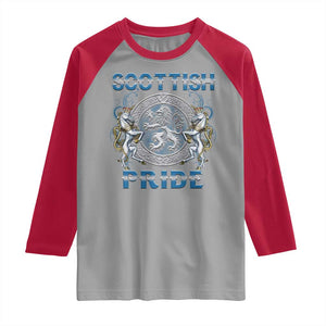 Scottish Pride Raglan Shirt Lion Rampant Unicorns Scottish Flag TS11 Sport Gray Red Print Your Wear