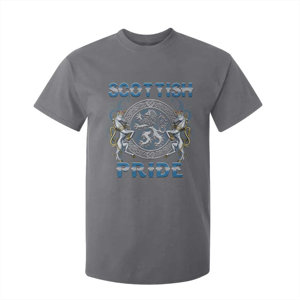 Scottish Pride T Shirt For Kid Lion Rampant Unicorns Scottish Flag TS11 Charcoal Print Your Wear