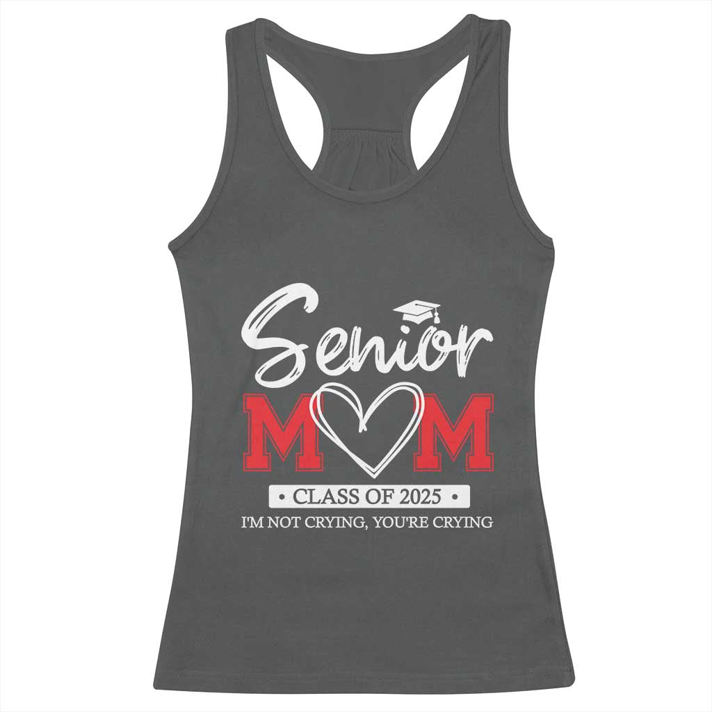 Senior Mom Class Of 2025 Graduate Racerback Tank Top TS11 Dark Heather Print Your Wear