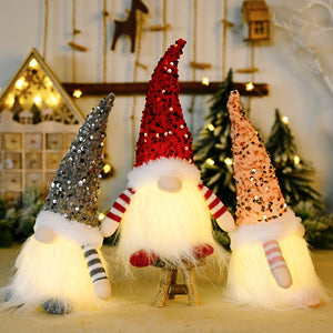 Sequin Light-Up Faceless Gnome Print Your Wear