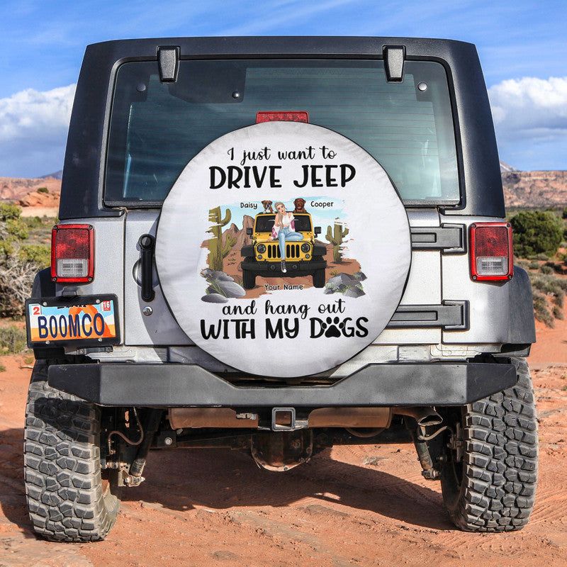 Custom JP Tire Cover With Camera Hole, JP Girl I Just Want To Drive JP Dog Tire Cover CTM Custom - Printyourwear