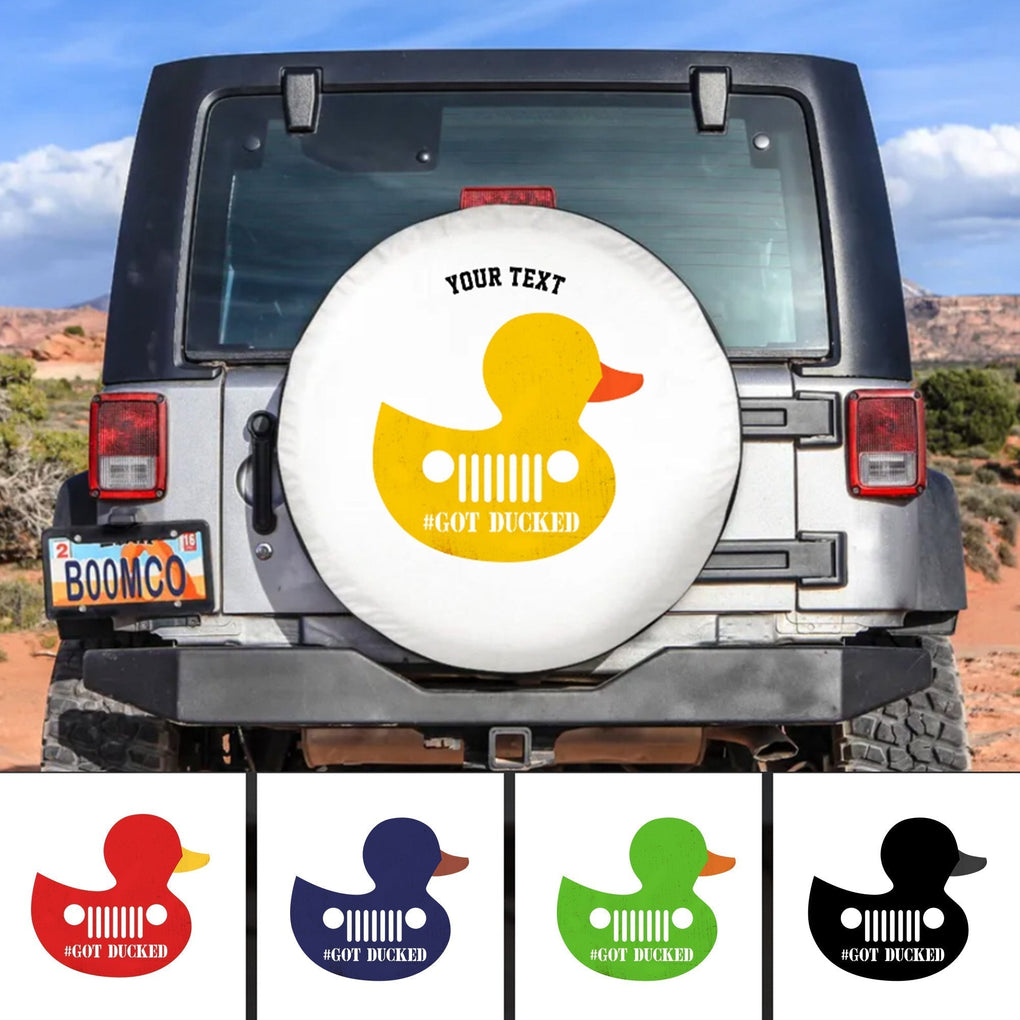 Custom Jeep Tire Cover With Camera Hole Duck Duck White Jeep Spare Tire Cover Got Ducked Ctm 8855