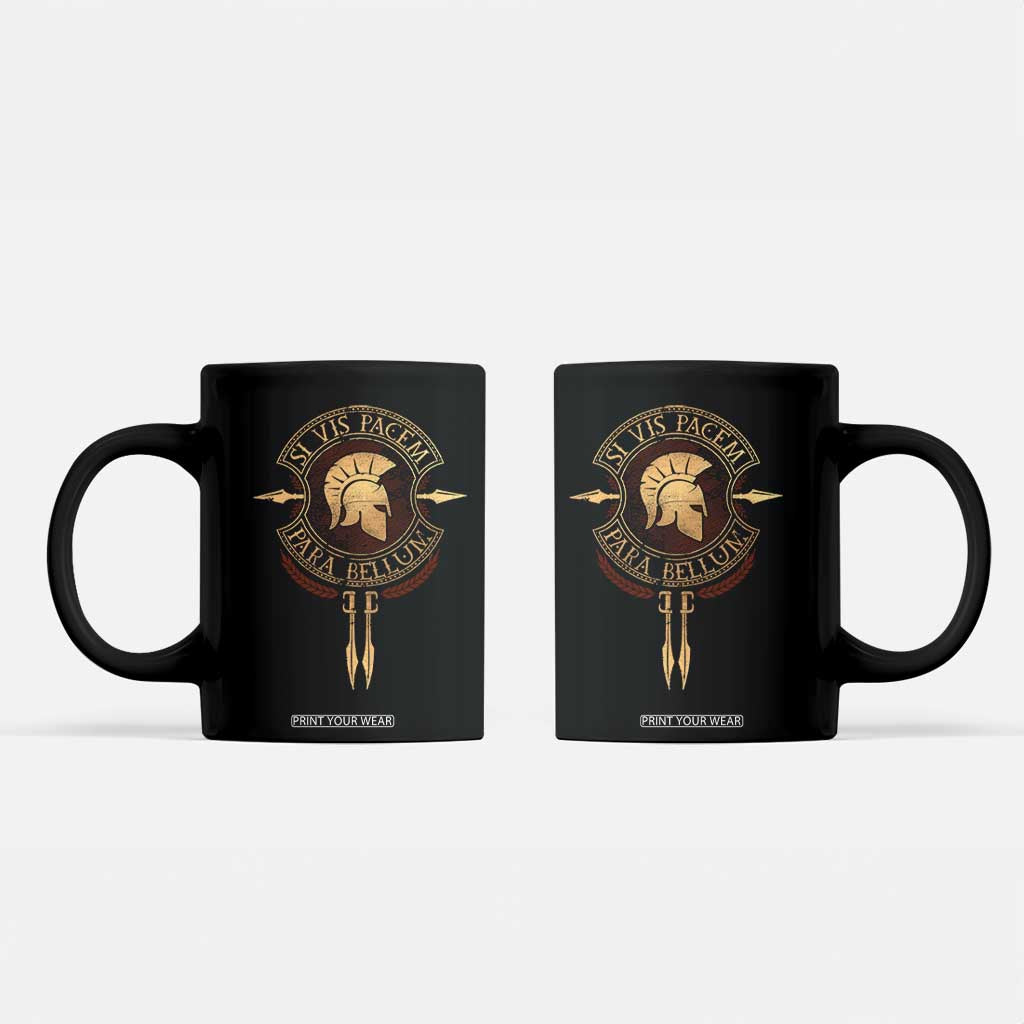 Sparta Greek Coffee Mug Si Vis Pacem Para Bellum TS09 Black Print Your Wear