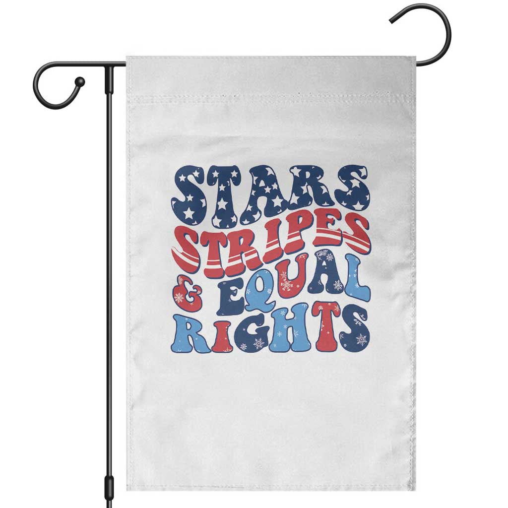 Stars Stripes And Equal Rights Garden Flag Groovy Retro 4th Of July TS10 White Print Your Wear