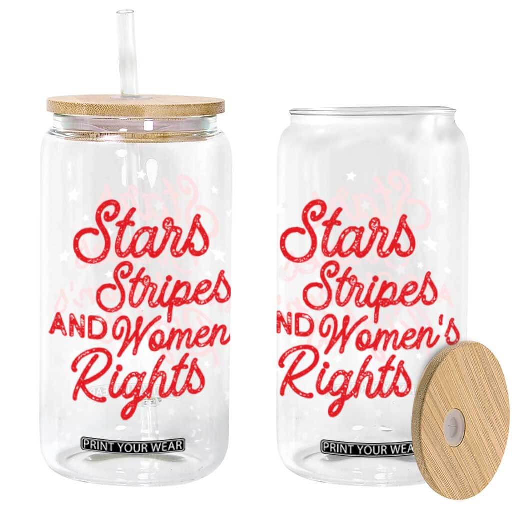 Stars Stripes And Equal Rights Glass Can 4th Of July Patriotic TS10 Black Print Your Wear