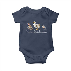 Subtle FDT Baby Onesie Flicker Dodo Titmouse Bird TS10 Navy Print Your Wear