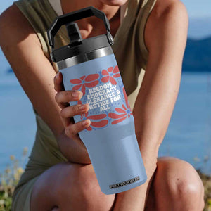 Subtle FDT Flip Straw Tumbler Freedom Democracy Tolerence and Justice For All TS02 One Size: 30 oz Light Blue Print Your Wear