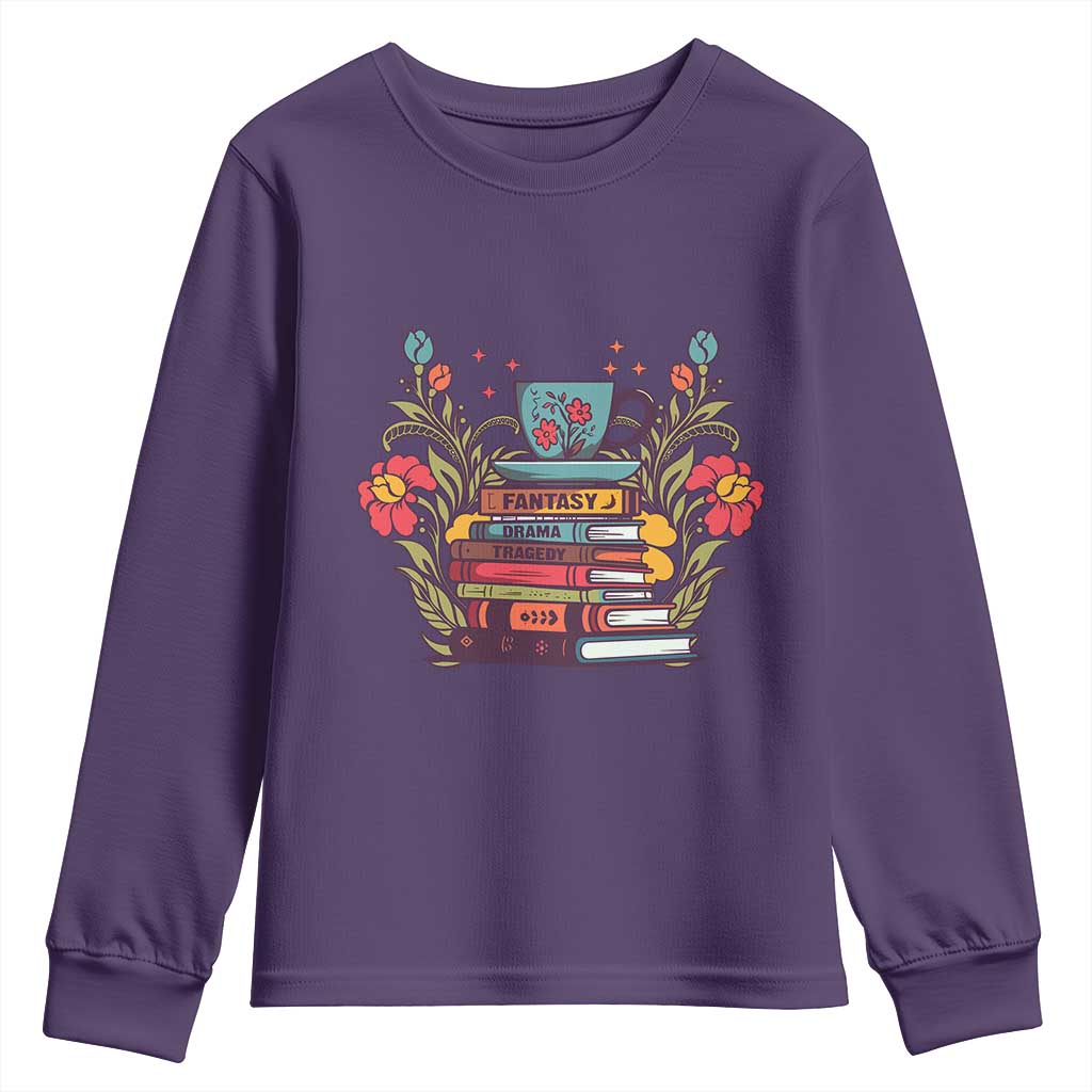 Subtle FDT Youth Sweatshirt Fantasy Drama Tragedy Book Lover TS02 Purple Print Your Wear