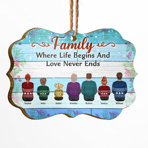 Personalized JP Christmas Ornaments Family Where Begins and Love Never Ends Memorial Gift CTM Ornament Custom - Printyourwear